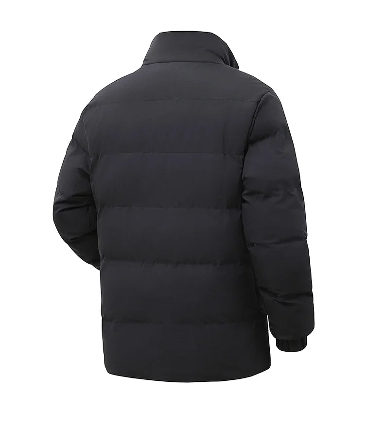 Winter Stand Collar Down Jacket Men Warm Plush Cotton Clothes Comfortable Versatile Parkas Thickened Fleece Lined Puffer Jackets