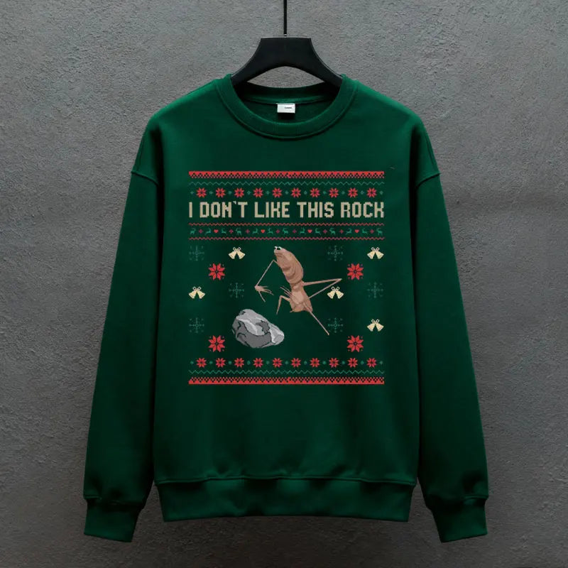 Marcus The Worm Sweatshirt I Don't Like This Rock Sweatshirts Funny Meme Brain Rot Kawaii Clothes Winter Clothes Women Christmas