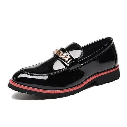 Scarpe da Uomo Trendy, Mocassini di Design con Catena Metallica, Scarpe Eleganti da Lavoro, Nuove Scarpe Casual in Pelle Slip-on, Scarpe da Cerimonia
