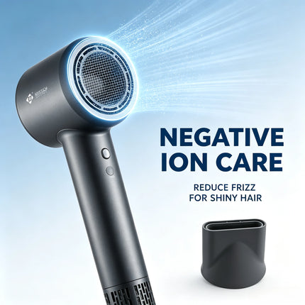 High Speed Negative Ions Hair Dryer 110000RPM 1600W Low Noise Blow Dryer With Concentrator Nozzle For Home Salon Daily Hairstyling