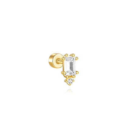 AIDE Heart Round Ball Flat Helix Piercing Earring 925 Sterling Silver Ear Studs Geometric Zircon Exquisite Trinket Studs Aretes PlatiNum