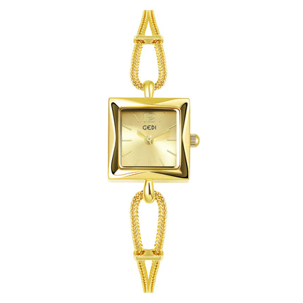 Nuovo orologio da donna in oro di lusso Orologio da polso al quarzo quadrato alla moda Orologio da donna semplice con strass squisito regalo Relogio Feminino platinumshop