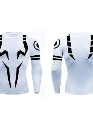 Anime Jujutsu Kaisen Set di compressione Tuta da fitness per uomo Camicia di compressione 3D ad asciugatura rapida + Pantaloncini da palestra Corsa Allenamento Abbigliamento sportivo platinumshop