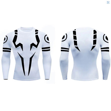 Anime Jujutsu Kaisen Set di compressione Tuta da fitness per uomo Camicia di compressione 3D ad asciugatura rapida + Pantaloncini da palestra Corsa Allenamento Abbigliamento sportivo platinumshop