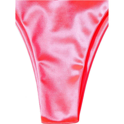Sexy 13 colori Halter Satin Bikini brasiliano Donna Costumi da bagno Costume da bagno femminile Bikini a due pezzi Bagnante Costume da bagno Swim V4966 platinumshop