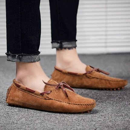 Scarpe casual da uomo Mocassini in pelle scamosciata Scarpe classiche in pelle Scarpe da guida morbide Mocassini di lusso Slip on caldi Scarpe da uomo Taglie forti 38-49
