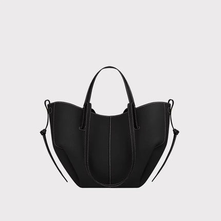 Grande borsa tote in pelle morbida con bordo regolabile, manici lunghi, borsa capiente per lavoro e shopping quotidiano