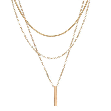 Collana d'amore personalizzata semplice alla moda collana con doppio Design multistrato con ciondolo in stile Y2K di lusso PlatiNum