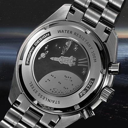 PAGANI DESIGN 2026 Nuovo CK2988 Orologio da Polso da Uomo al Quarzo di Lusso Retrò con Funzione Luna, Vetro Zaffiro e Cronografo di Precisione