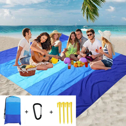 2022 telo mare oversize tappetino senza sabbia spiaggia antivento impermeabile coperte da Picnic tappetino da spiaggia tasca oversize Picnic 4 ancora