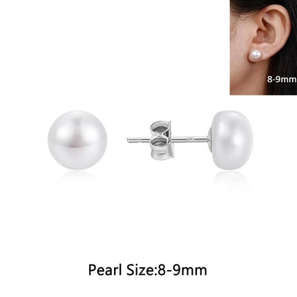 Orecchini a Perno con Perle Naturali d'Acqua Dolce per Donne, Argento Sterling 925, Gioielli Semplici e Colorati con Perle Selezionate a Mano platinumshop