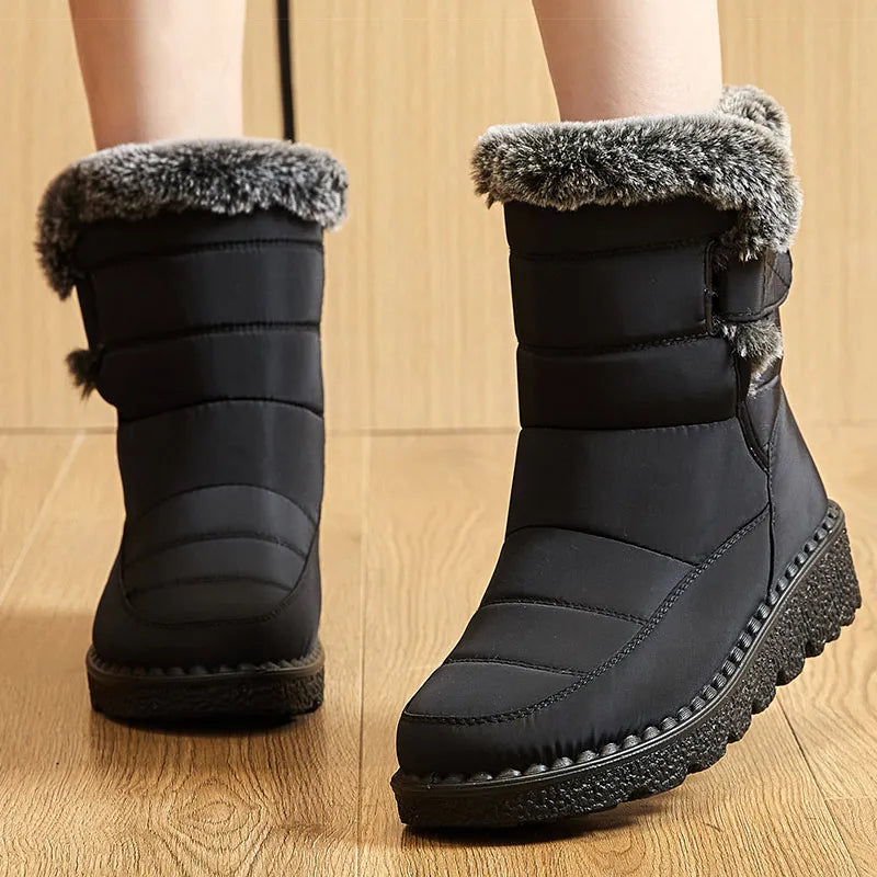 Women's Boots 2025 Trend Winter Shoes For Woman Winter Boots Ankle Low Heels Botas Mujer Waterproof Snow Boots With Fur Shoes