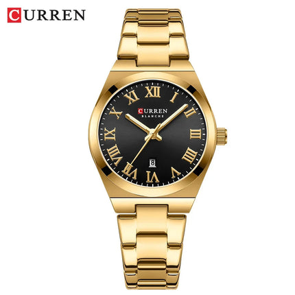 CURREN Orologio da donna, Orologi da donna, Orologi da donna, Abito alla moda impermeabile Bracciale in acciaio inossidabile Orologi analogici Data platinumshop