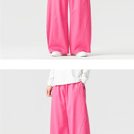 Pantaloni Primaverili 2026 da Uomo, Comodi e Larghi in Cotone, Stile Hip Hop, Tinta Unita, Moda Casual, Gamba Larga, Taglie Forti fino a 5XL