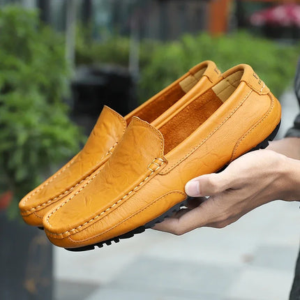 Mocassini in Pelle Traspirante, Scarpe Casual da Uomo, Slip-on Formali Italiane, Chaussure Homme