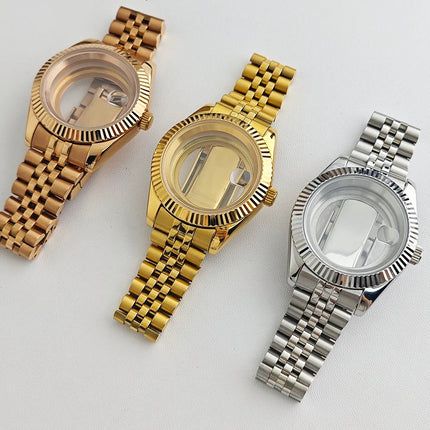 40mm Sapphire Glass For Men Watch Case Fit Miyota 8215 8285 DG2813 Movement Waterproof Jub President Stainless Strap 31mm Dial
