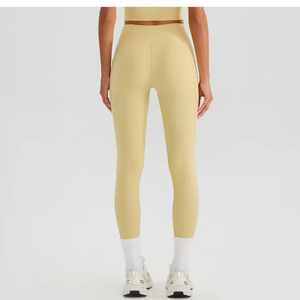Women Gym Sports Leggings Workout Yoga Pants With Pockets High Waist Tights Fitness Pants Outdoors Running Training Trousers PlatiNum