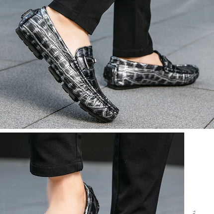 Scarpe Casual da Uomo, Mocassini con Finiture Metalliche, Comodi e Morbidi Slip-on per Adulti