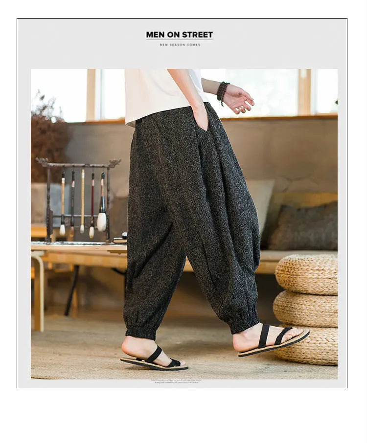 Pantaloni da jogging in seta di ghiaccio da uomo pantaloni casual stile Harajuku cinese da uomo pantaloni sportivi Harlem allentati ricamati streetwear 5XL