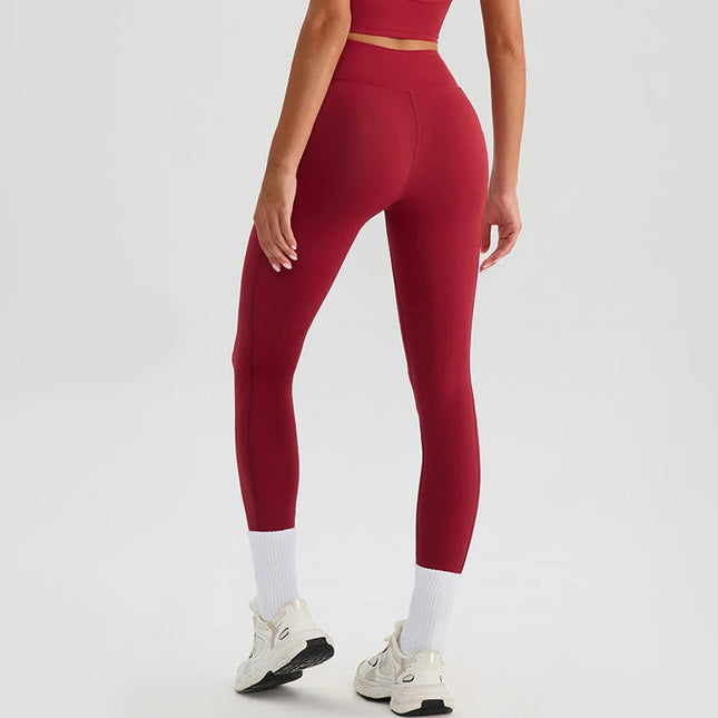 Women Gym Sports Leggings Workout Yoga Pants With Pockets High Waist Tights Fitness Pants Outdoors Running Training Trousers PlatiNum