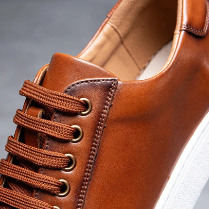 Plus Size 49 Trendy Men Leather Casual Shoes Soft Outdoor Sneakers Comfortable Lightweight Flat Shoes Classic Social Board Shoes