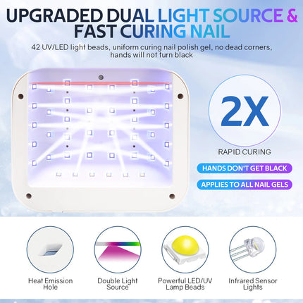 168W Rechargeable UV LED Nail Lamp Professional Dryer Cordless Gel Polish Drying Lamp For Manicure