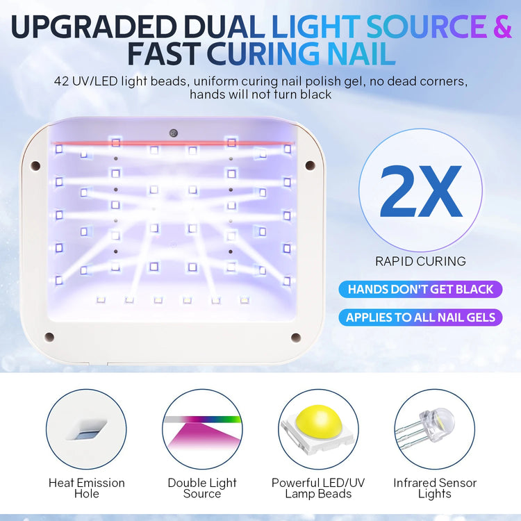 168W Rechargeable UV LED Nail Lamp Professional Dryer Cordless Gel Polish Drying Lamp For Manicure
