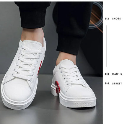 Fashion Men's Sneakers High Quality Leather Casual Shoes Luxury Business Office Shoes Trendy Skateboard Shoes Zapatillas Hombre