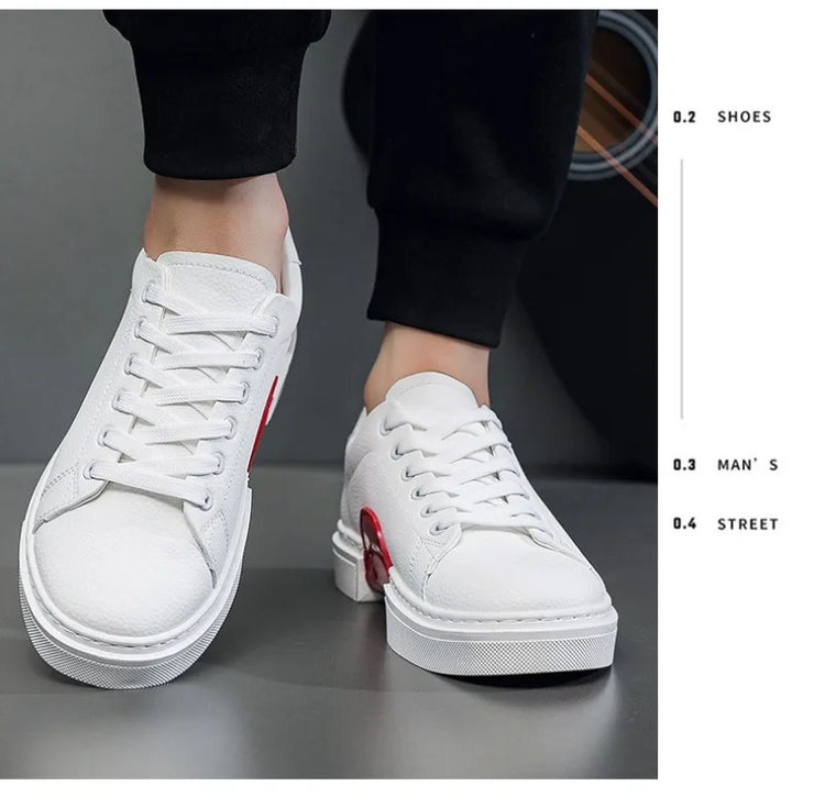 Fashion Men's Sneakers High Quality Leather Casual Shoes Luxury Business Office Shoes Trendy Skateboard Shoes Zapatillas Hombre