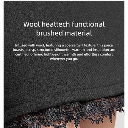 AMII Minimalist Mini Skirt 2025 Winter New Short Wool Warm Skirts For Women Patchwork Lace Casual Solid Clothing Ladies 12544125 PlatiNum