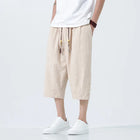 Pantaloncini da uomo Harajuku Kimono retrò Pantaloni da spiaggia comodi e traspiranti Pantaloni casual Harun larghi in cotone stile giapponese da uomo