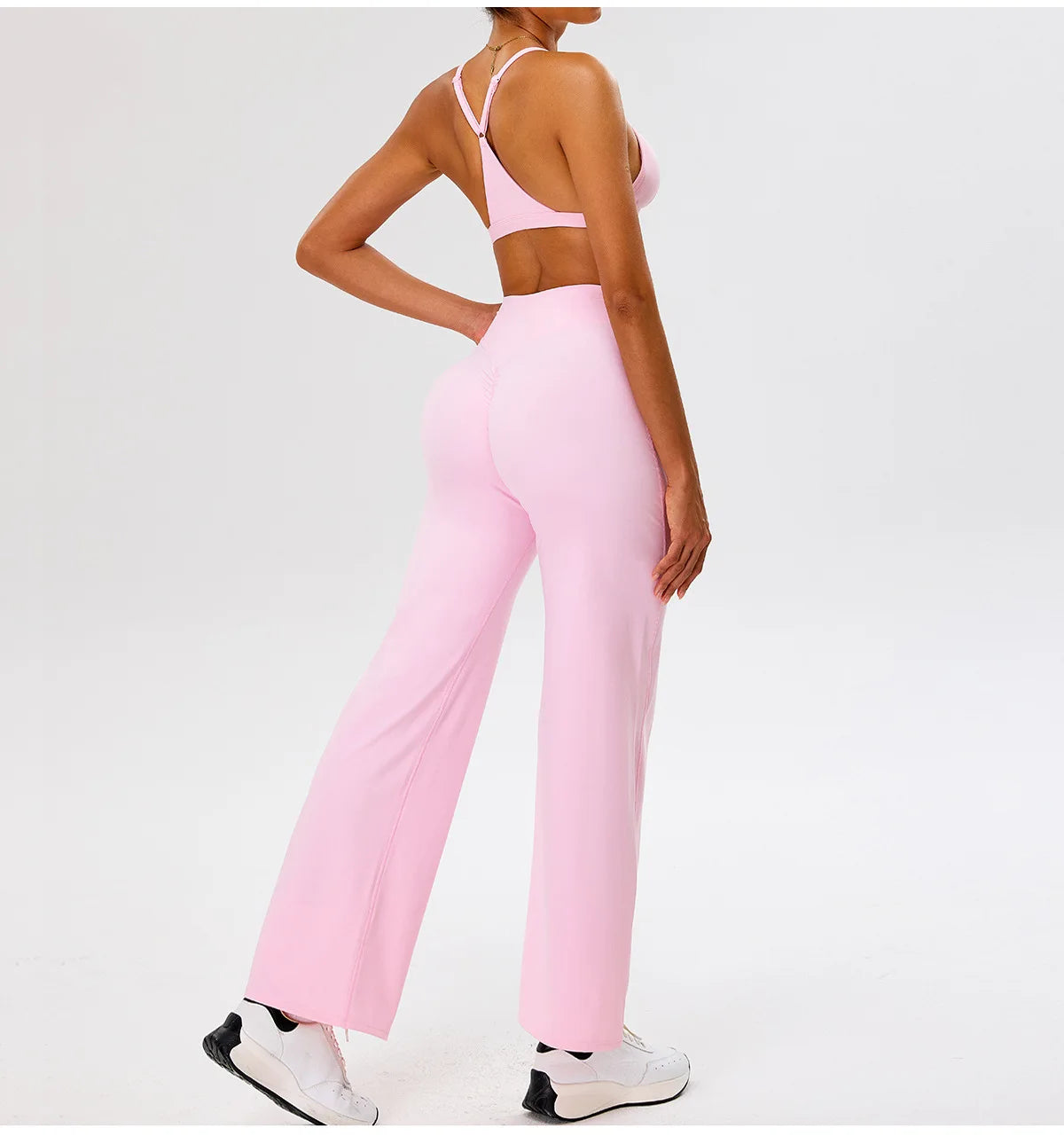 Women High Waist Wide Leg Pants Leggings Tights Fitness Bell-bottoms Yoga Elastic Leggings Push Up Gym Workout Flared Pants