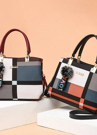 Elegant Designer Handbags Women Bags Messenger PU Leather Crossbody Bags Hairball tassen Girls Shoulder Bag Top-hand Tote Bag PlatiNum