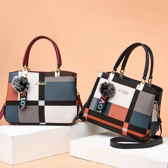 Elegant Designer Handbags Women Bags Messenger PU Leather Crossbody Bags Hairball tassen Girls Shoulder Bag Top-hand Tote Bag PlatiNum