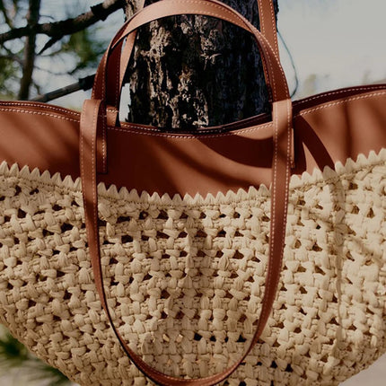 2025 Y2k Retro Literary Fashion Versatile Casual Tote Bag Shoulder Bag Large Capacity Grass Woven Bag Women's Bag