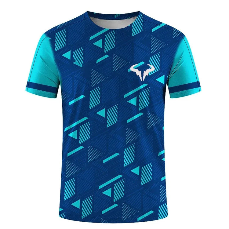 Serie di badminton e tennis T-shirt girocollo a maniche corte per sport estremi all'aria aperta da uomo e da donna stampata in 3D