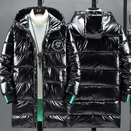 Breathable Down Filled Coat for Men Waterproof Glossy Surface Korean Trendy Winterwear with Reinforced Stitching