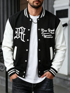 New York And R Art Letter Pattern Baseball Jersey Men'S Autumn Winter Jackets Soft Loose Clothing Sports High Street Clothes