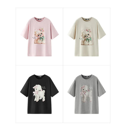 T-shirt lunga Semir con fiocco da donna, vestibilità ampia in cotone, nuova collezione estiva 2025, top grafico carino per ragazze adolescenti