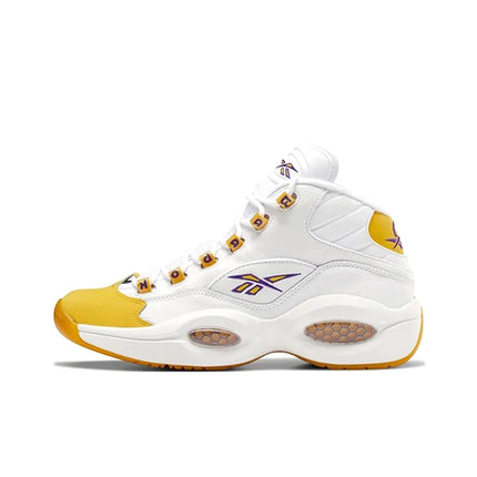 Reebok Question 'Yellow Toe' Mid top Basketball Shoes Unisex White Yellow FX4278