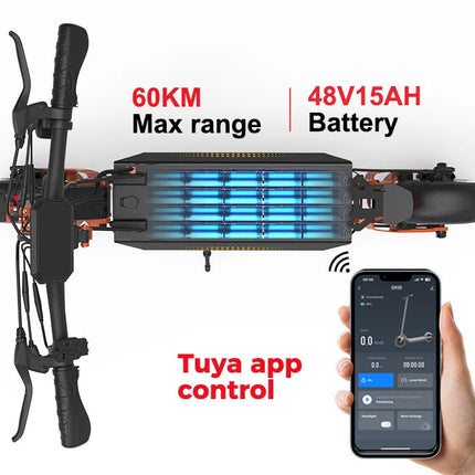 Monopattino Elettrico per Adulti Wildstride, Motore 800w/2000w, 45&60km/h, Batteria 48v15ah, App Intelligente, Pneumatici Fuoristrada da 10 Pollici, Escooter K2pro platinumshop