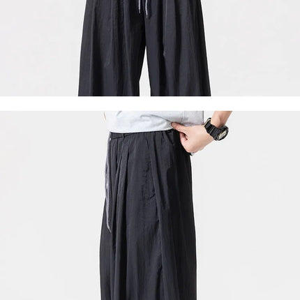 Pantaloni Harem Oversize da Uomo Leggeri Sottili Traspiranti Tinta Unita Stile Harajuku Gamba Larga Casual Moda Pantaloni Dritti Uomo 5XL