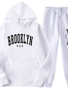 Autumn Winter Fashion Men'S Women'S Sports Suits Team Printing Hoodie Set Couples Tracksuit Hooded Basketball Sweatpants Suit