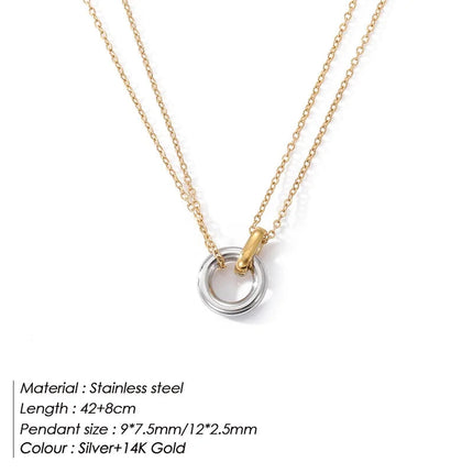 eManco Stainless Steel two-color pendant Necklaces For Women Chokers Trend Fashion Festival Party Gift Jewelry PlatiNum