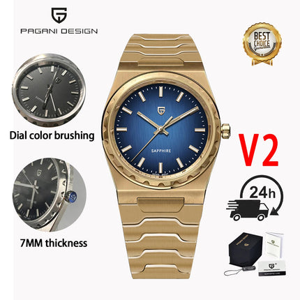 PAGANI DESIGN 2026 Nuovo Orologio al Quarzo Sottile da Uomo 7MM VJ21 37MM Zaffiro Acciaio Inossidabile Impermeabile 10Bar Luminoso C3 Reloj Hombre