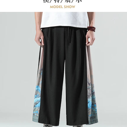 Nuovi pantaloni da uomo e da donna Chinoiserie moda giapponese pantaloni sportivi da uomo larghi di grandi dimensioni abbinati a pantaloni larghi di grandi dimensioni