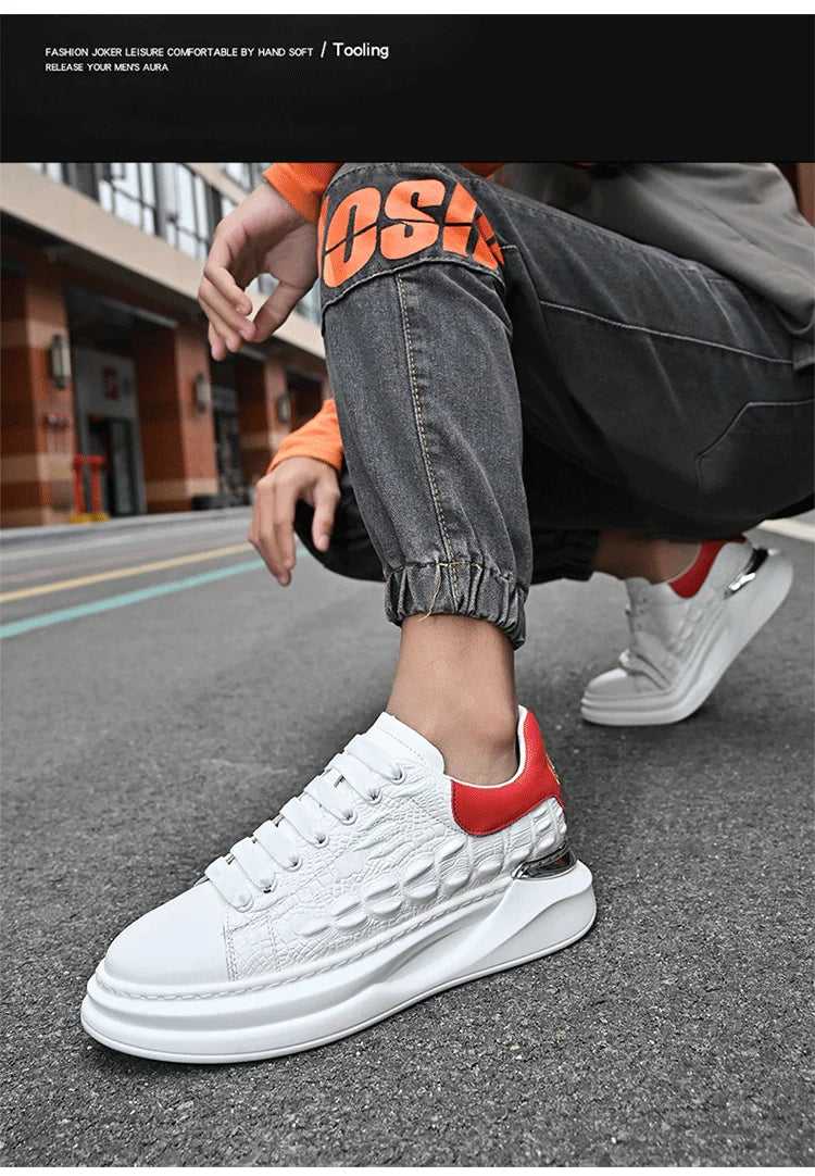 Leather Shoes Men's Skateboard Cricket for Men Sports Running Sneakers Male Luxury Designer Flats Platform