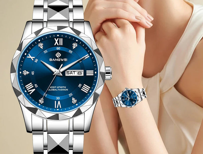 BANGWEI Orologio da donna Orologio di moda classico elegante di lussoBusiness Casual Data Orologi da donna al quarzo luminoso impermeabile in acciaio inossidabile platinumshop