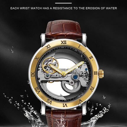 AKDPN Men's Watches Automatic Mechanical Stainless Steel Men's Wrist Watch Skeleton Automatic Watches for Man Watch Montre Homme