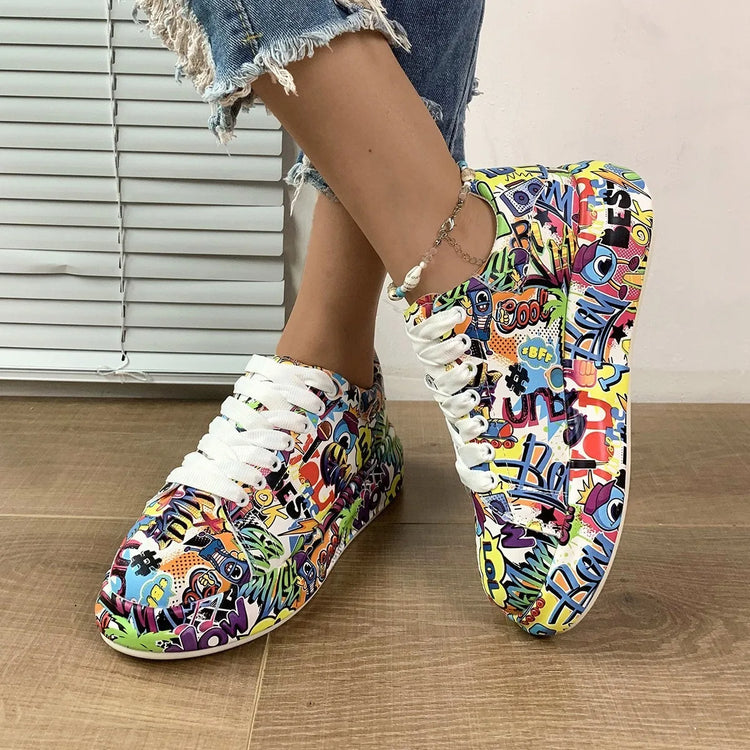 Customizable Thick-soled Increased Women's Sports Shoes Women Women's Hand-painted Graffiti White Shoes Outdoor Casual Shoes